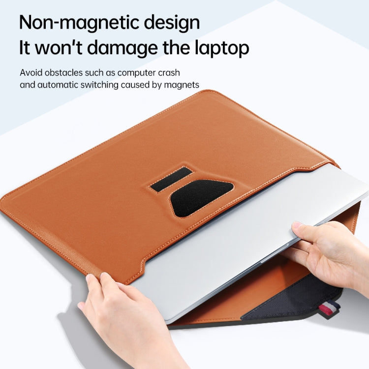 For 13/14 inch Envelope Holder Laptop Sleeve Bag with Accessories Bag(Brown) - Other by PMC Jewellery | Online Shopping South Africa | PMC Jewellery | Buy Now Pay Later Mobicred
