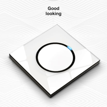 86mm Round LED Tempered Glass Switch Panel, White Round Glass, Style:Four Billing Control - Switch by PMC Jewellery | Online Shopping South Africa | PMC Jewellery | Buy Now Pay Later Mobicred