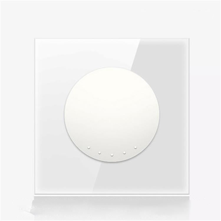 86mm Round LED Tempered Glass Switch Panel, White Round Glass, Style:One Open Multiple Control - Switch by PMC Jewellery | Online Shopping South Africa | PMC Jewellery | Buy Now Pay Later Mobicred