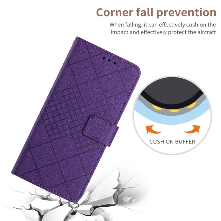 For Honor 200 Lite Rhombic Grid Texture Leather Phone Case(Purple) - Honor Cases by PMC Jewellery | Online Shopping South Africa | PMC Jewellery | Buy Now Pay Later Mobicred