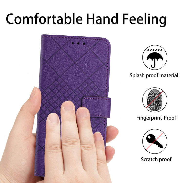 For Motorola Edge 5G 2024 Rhombic Grid Texture Leather Phone Case(Purple) - Motorola Cases by PMC Jewellery | Online Shopping South Africa | PMC Jewellery | Buy Now Pay Later Mobicred