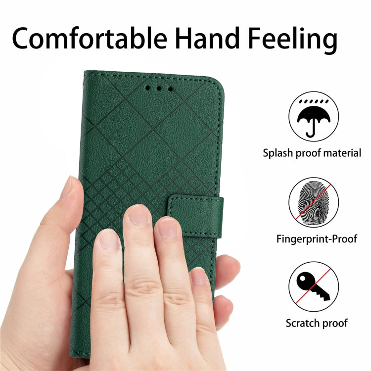 For Motorola Edge 5G 2024 Rhombic Grid Texture Leather Phone Case(Green) - free shipping - PMC Jewellery - Order now!