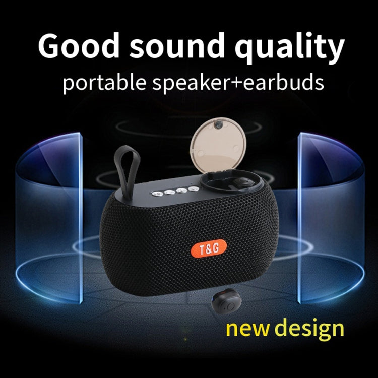 T&G TG810 2 in 1 Portable Outdoor Speaker + Mini Wireless Bluetooth Earphone(Grey) - Mini Speaker by T&G | Online Shopping South Africa | PMC Jewellery | Buy Now Pay Later Mobicred