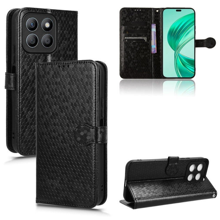 For Honor X8b Honeycomb Dot Texture Leather Phone Case(Black) - Honor Cases by PMC Jewellery | Online Shopping South Africa | PMC Jewellery