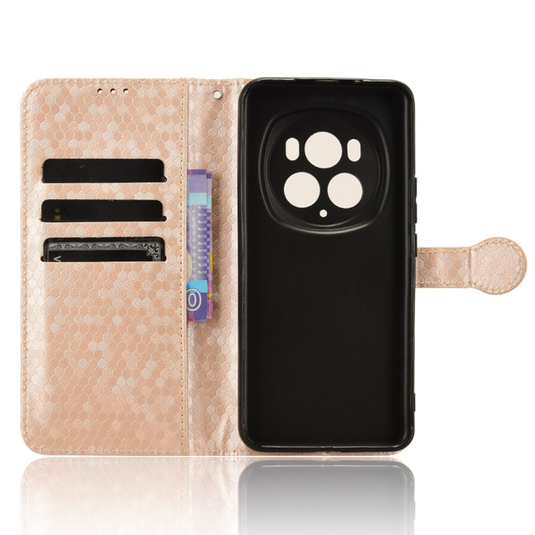 For Honor Magic6 Pro Honeycomb Dot Texture Leather Phone Case(Gold) - Honor Cases by PMC Jewellery | Online Shopping South Africa | PMC Jewellery | Buy Now Pay Later Mobicred