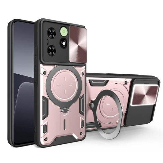 For Tecno Spark Go 2024/Spark 20 CD Texture Sliding Camshield Magnetic Holder Phone Case(Pink) - Tecno Cases by PMC Jewellery | Online Shopping South Africa | PMC Jewellery | Buy Now Pay Later Mobicred