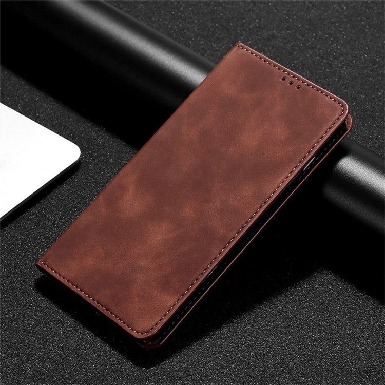 For Honor Magic6 Pro Skin Feel Magnetic Leather Phone Case(Dark Brown) - Honor Cases by PMC Jewellery | Online Shopping South Africa | PMC Jewellery | Buy Now Pay Later Mobicred