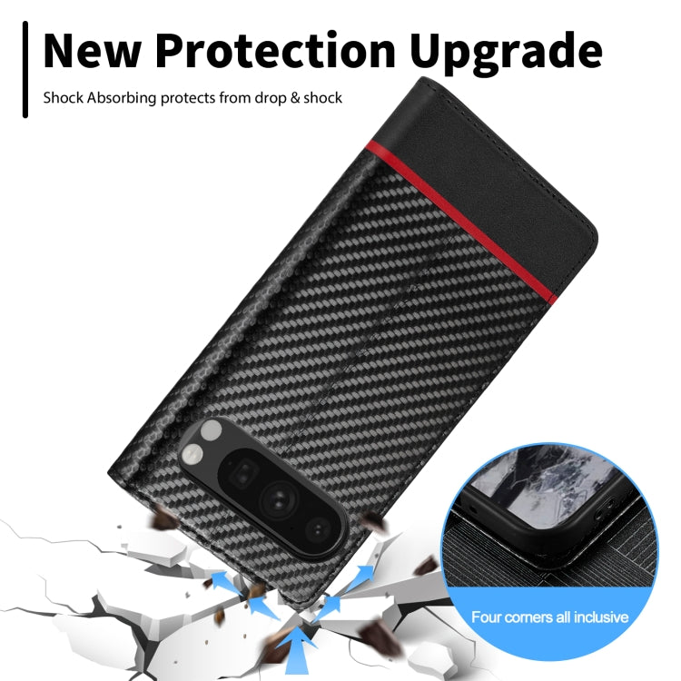 For Google Pixel 9 Pro LC.IMEEKE Carbon Fiber Leather Phone Case(Horizontal Black) - Google Cases by LC.IMEEKE | Online Shopping South Africa | PMC TechLife | Buy Now Pay Later Mobicred