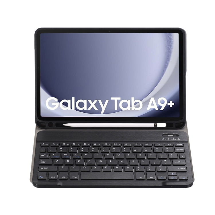 For Samsung Galaxy Tab A9+ X210/X215/X215 A09B Candy Color TPU Bluetooth Keyboard Leather Tablet Case with Pen Holder(Black) - Samsung Keyboard by PMC Jewellery | Online Shopping South Africa | PMC Jewellery