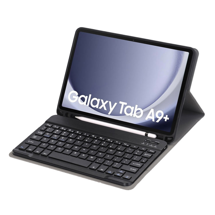 For Samsung Galaxy Tab A9+ X210/X215/X215 A09B Candy Color TPU Bluetooth Keyboard Leather Tablet Case with Pen Holder(Black) - Samsung Keyboard by PMC Jewellery | Online Shopping South Africa | PMC Jewellery