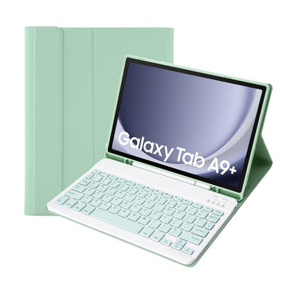 For Samsung Galaxy Tab A9+ X210/X215/X215 A09B Candy Color TPU Bluetooth Keyboard Leather Tablet Case with Pen Holder(Light Green) - Samsung Keyboard by PMC Jewellery | Online Shopping South Africa | PMC Jewellery