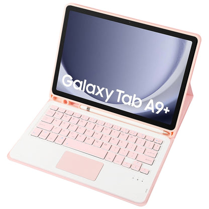 For Samsung Galaxy Tab A9+ X210/X215/X215 A09B-A Candy Color TPU Touch Bluetooth Keyboard Leather Tablet Case with Pen Holder(Pink) - Samsung Keyboard by PMC Jewellery | Online Shopping South Africa | PMC Jewellery