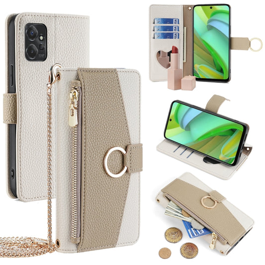 For Motorola Moto G Power 2023 Crossbody Litchi Texture Leather Phone Case(White) - Motorola Cases by PMC Jewellery | Online Shopping South Africa | PMC Jewellery | Buy Now Pay Later Mobicred