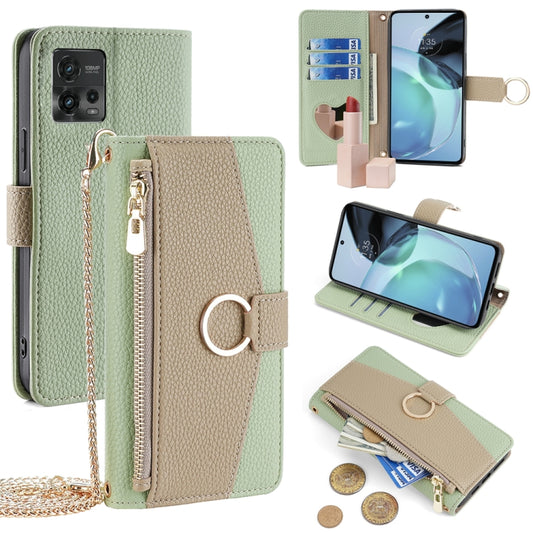 For Motorola Moto G72 4G Crossbody Litchi Texture Leather Phone Case(Green) - Motorola Cases by PMC Jewellery | Online Shopping South Africa | PMC Jewellery | Buy Now Pay Later Mobicred