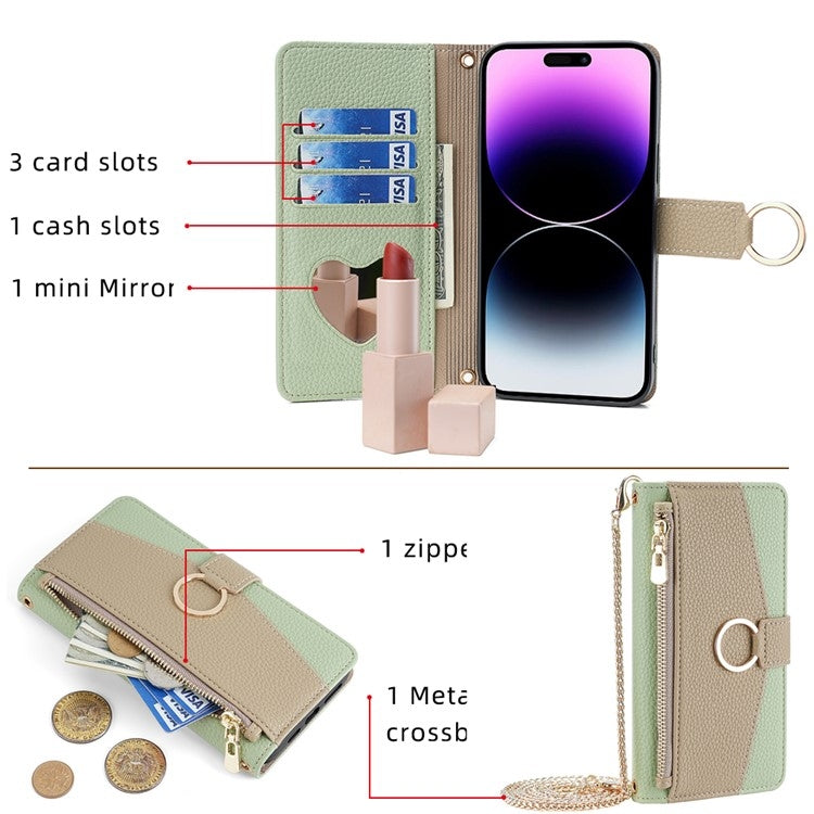 For Nokia C110 4G Crossbody Litchi Texture Leather Phone Case(Green) - Nokia Cases by PMC TechLife | Online Shopping South Africa | PMC TechLife | Buy Now Pay Later Mobicred