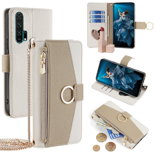 For Honor 20 Pro Crossbody Litchi Texture Leather Phone Case(White) - Honor Cases by PMC Jewellery | Online Shopping South Africa | PMC Jewellery | Buy Now Pay Later Mobicred