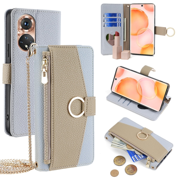 For Honor 50 Crossbody Litchi Texture Leather Phone Case(Blue) - free shipping - PMC TechLife - Order now!