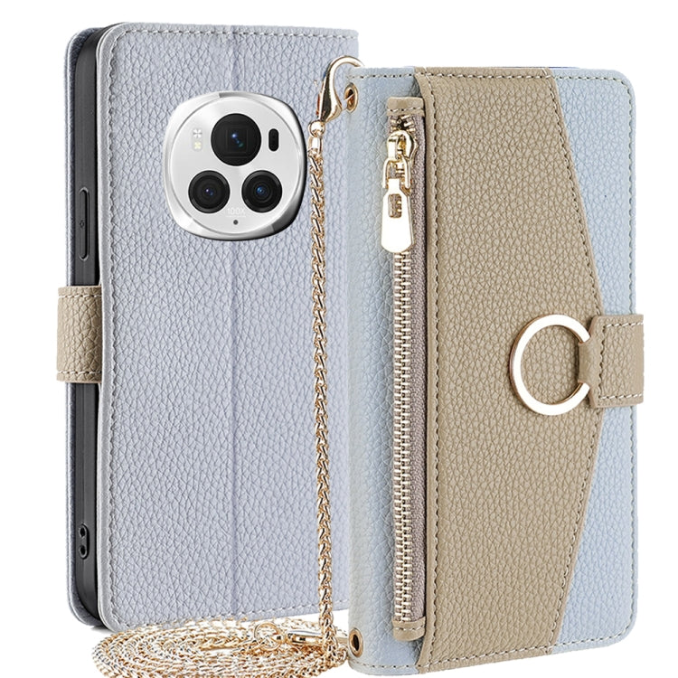 For Honor Magic6 Pro 5G Crossbody Litchi Texture Leather Phone Case(Blue) - Honor Cases by PMC TechLife | Online Shopping South Africa | PMC TechLife | Buy Now Pay Later Mobicred