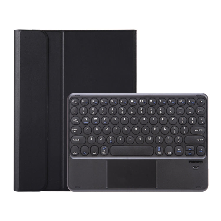 For Samsung Galaxy Tab A9+ X210/X215/X215 YA09B-A Candy Color TPU Round Keycap Touch Bluetooth Keyboard Leather Case with Pen Slot(Black) - Samsung Keyboard by PMC Jewellery | Online Shopping South Africa | PMC Jewellery