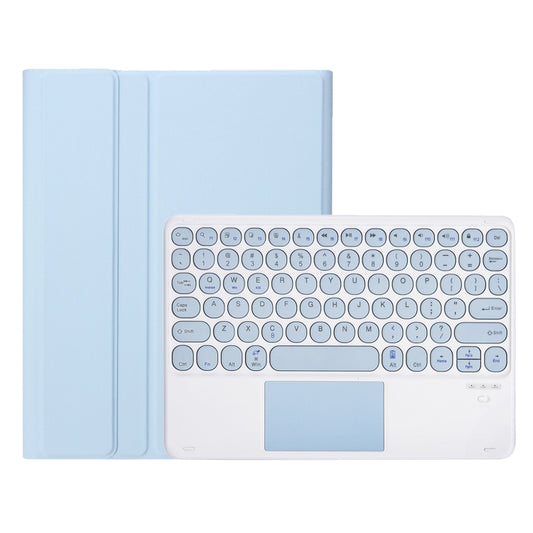 For Samsung Galaxy Tab A9+ X210/X215/X215 YA09B-A Candy Color TPU Round Keycap Touch Bluetooth Keyboard Leather Case with Pen Slot(Ice Blue) - Samsung Keyboard by PMC Jewellery | Online Shopping South Africa | PMC Jewellery