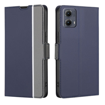 For Motorola Edge 5G 2024 Twill Texture Side Button Leather Phone Case(Blue) - Motorola Cases by PMC Jewellery | Online Shopping South Africa | PMC Jewellery | Buy Now Pay Later Mobicred