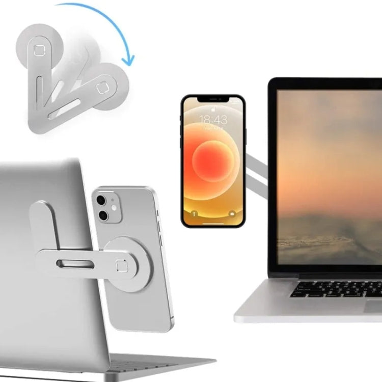 ZF012 For Tesla Magnetic Hidden Phone Holder, with 2pcs Magnets Sheet(Silver) - Car Holders by PMC TechLife | Online Shopping South Africa | PMC TechLife | Buy Now Pay Later Mobicred