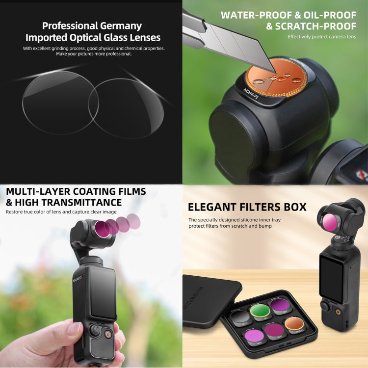 For DJI OSMO Pocket 3 Sunnylife Camera Lens Magnetic Metal Filter, Filter:3 in 1 ND16/64/256 - Lens Accessories by Sunnylife | Online Shopping South Africa | PMC Jewellery | Buy Now Pay Later Mobicred