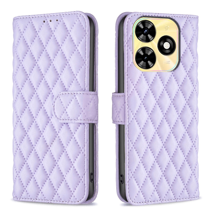 For Tecno Spark Go 2024 / 20C Diamond Lattice Wallet Flip Leather Phone Case(Purple) - Tecno Cases by PMC Jewellery | Online Shopping South Africa | PMC Jewellery | Buy Now Pay Later Mobicred