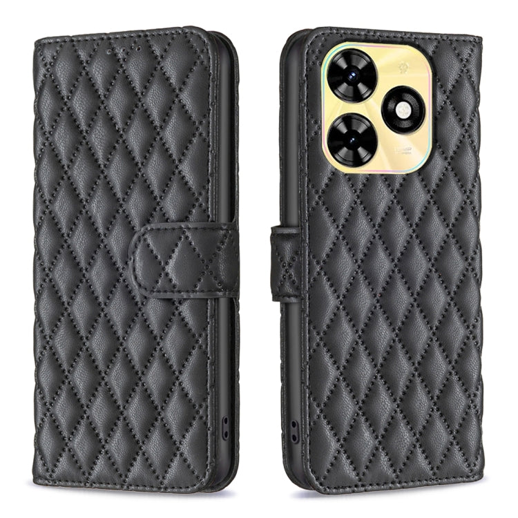 For Tecno Spark Go 2024 / 20C Diamond Lattice Wallet Flip Leather Phone Case(Black) - Tecno Cases by PMC Jewellery | Online Shopping South Africa | PMC Jewellery | Buy Now Pay Later Mobicred