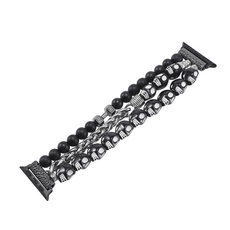 For Apple Watch Series 5 40mm Skull Beaded Watch Band(Black) - free shipping - PMC TechLife - Order now!