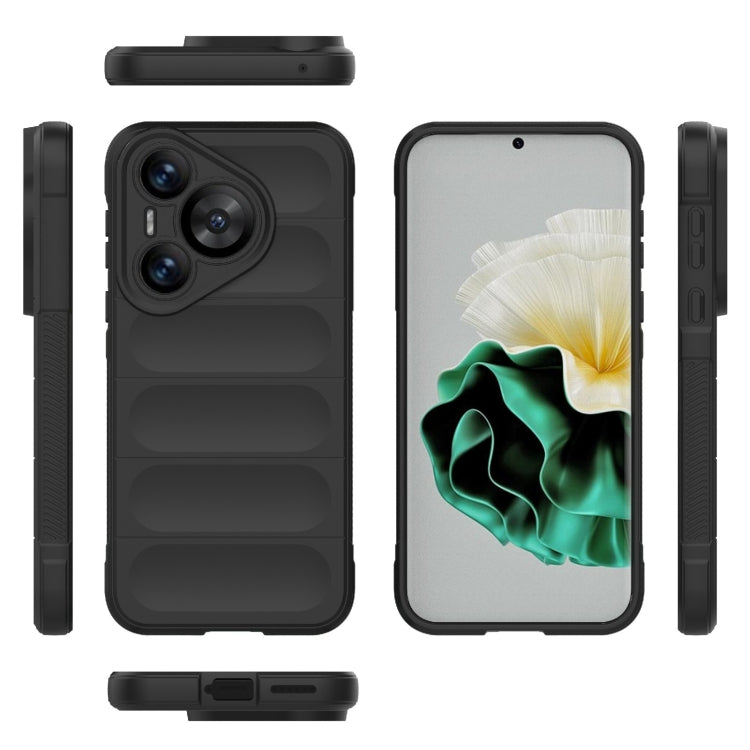 For Huawei Pura 70 Magic Shield TPU + Flannel Phone Case(Black) - Huawei Cases by PMC Jewellery | Online Shopping South Africa | PMC Jewellery | Buy Now Pay Later Mobicred