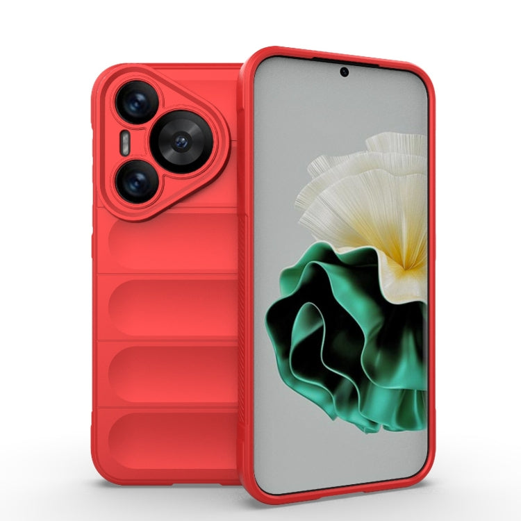 For Huawei Pura 70 Magic Shield TPU + Flannel Phone Case(Red) - Huawei Cases by PMC TechLife | Online Shopping South Africa | PMC TechLife | Buy Now Pay Later Mobicred