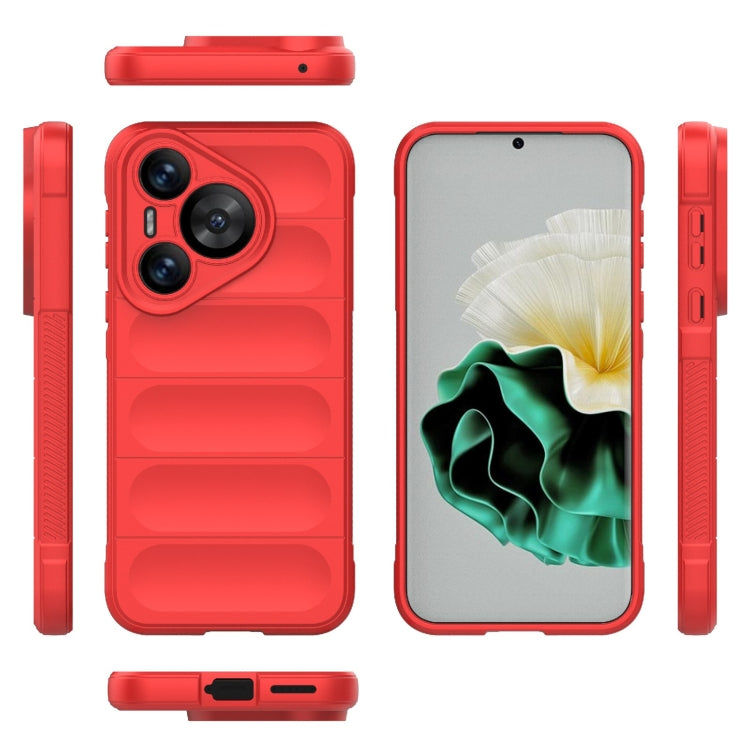For Huawei Pura 70 Magic Shield TPU + Flannel Phone Case(Red) - Huawei Cases by PMC TechLife | Online Shopping South Africa | PMC TechLife | Buy Now Pay Later Mobicred