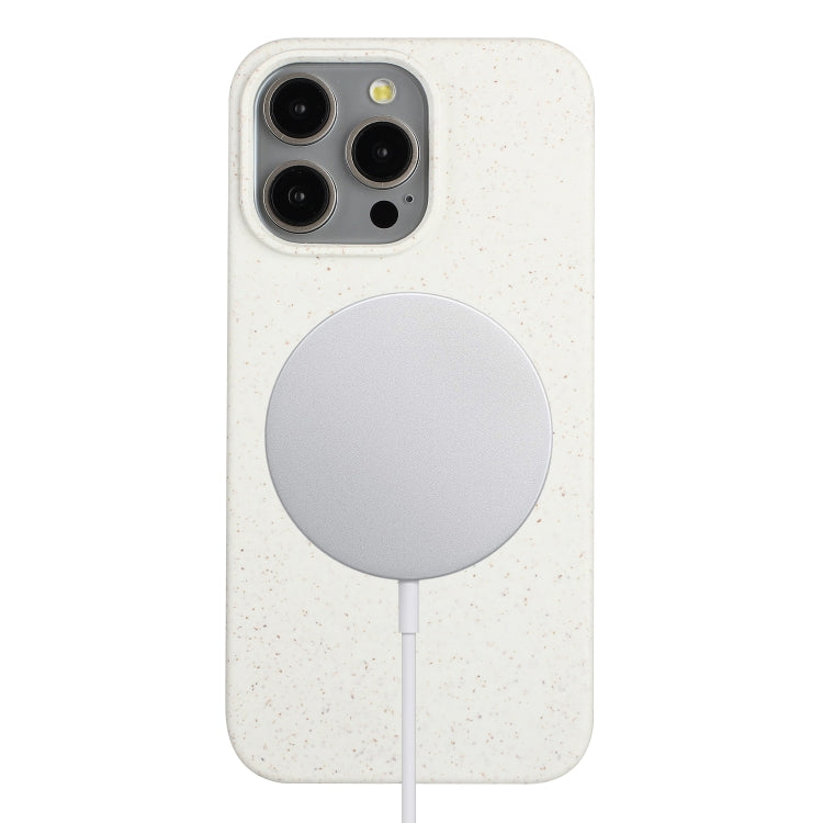 For iPhone 15 Pro Wheat MagSafe Magnetic Straw Material + TPU Phone Case(White) - iPhone 15 Pro Cases by PMC TechLife | Online Shopping South Africa | PMC TechLife | Buy Now Pay Later Mobicred