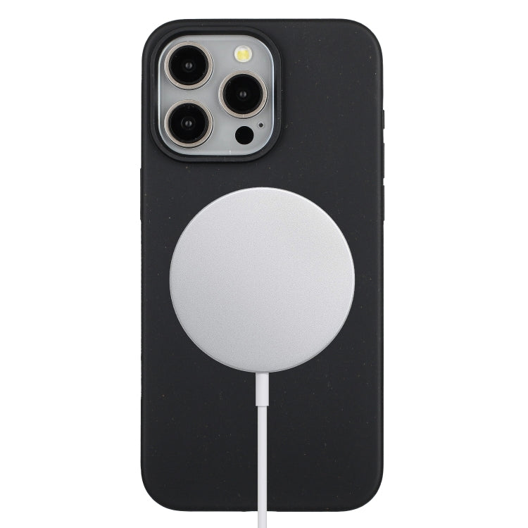 For iPhone 13 Pro Max Wheat MagSafe Magnetic Straw Material + TPU Phone Case(Black) - iPhone 13 Pro Max Cases by PMC TechLife | Online Shopping South Africa | PMC TechLife
