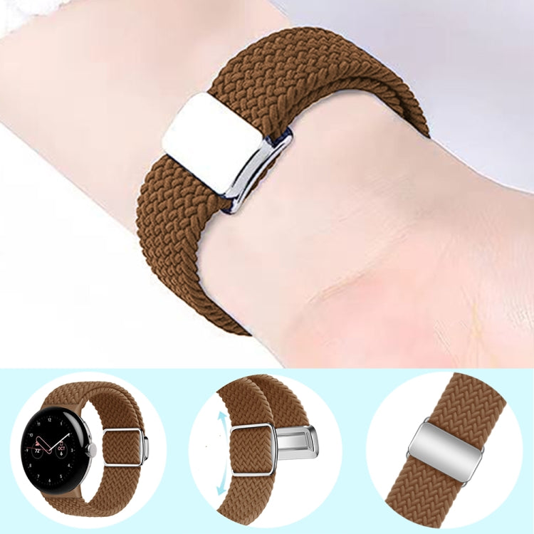 For Google Pixel Watch / Watch 2 Nylon Loop Magnetic Buckle Watch Band(Black) - Watch Bands by PMC TechLife | Online Shopping South Africa | PMC TechLife