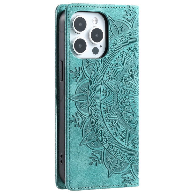 For iPhone 16 Pro Max Totem Embossed Magnetic Leather Phone Case(Green) - free shipping - PMC TechLife - Order now!
