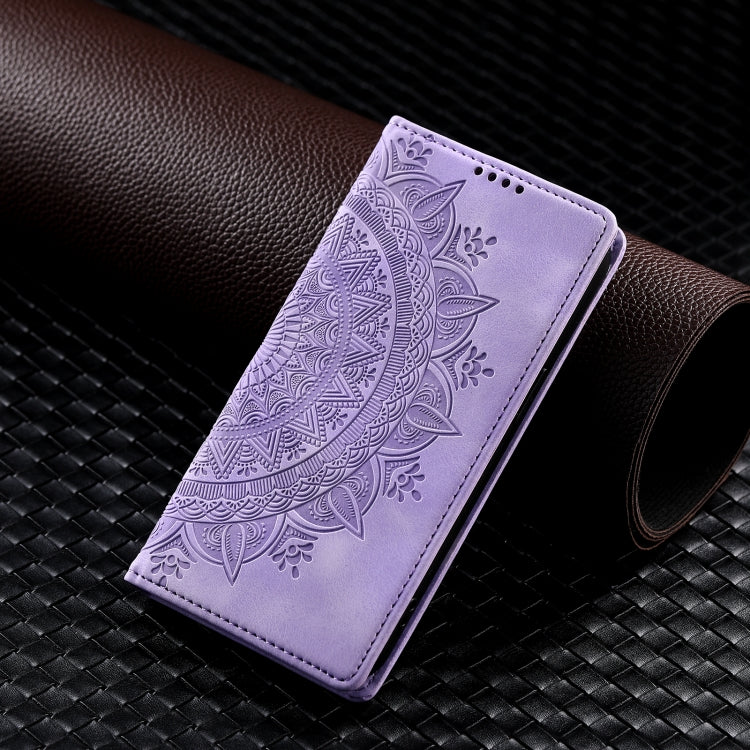 For iPhone 16 Pro Max Totem Embossed Magnetic Leather Phone Case(Purple) - iPhone 16 Pro Max Cases by PMC Jewellery | Online Shopping South Africa | PMC Jewellery | Buy Now Pay Later Mobicred