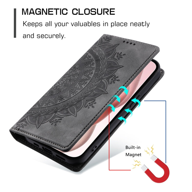 For iPhone 16 Pro Totem Embossed Magnetic Leather Phone Case(Grey) - iPhone 16 Pro Cases by PMC Jewellery | Online Shopping South Africa | PMC Jewellery | Buy Now Pay Later Mobicred