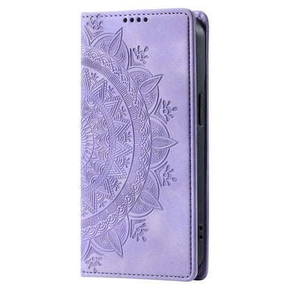 For iPhone 16 Pro Totem Embossed Magnetic Leather Phone Case(Purple) - iPhone 16 Pro Cases by PMC Jewellery | Online Shopping South Africa | PMC Jewellery | Buy Now Pay Later Mobicred