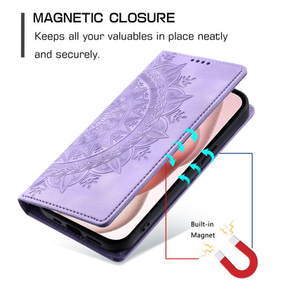 For iPhone 16 Pro Totem Embossed Magnetic Leather Phone Case(Purple) - iPhone 16 Pro Cases by PMC Jewellery | Online Shopping South Africa | PMC Jewellery | Buy Now Pay Later Mobicred