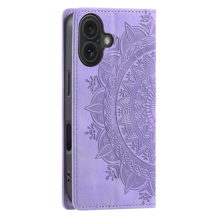 For iPhone 16 Plus Totem Embossed Magnetic Leather Phone Case(Purple) - free shipping - PMC TechLife - Order now!