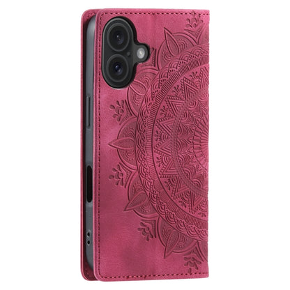 For iPhone 16 Totem Embossed Magnetic Leather Phone Case(Red) - iPhone 16 Cases by PMC Jewellery | Online Shopping South Africa | PMC Jewellery | Buy Now Pay Later Mobicred