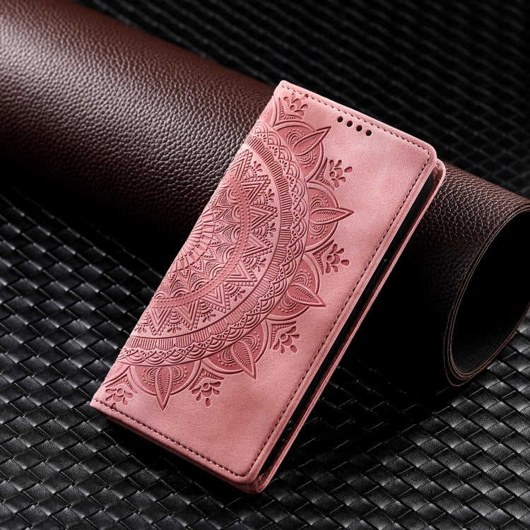 For iPhone 16 Totem Embossed Magnetic Leather Phone Case(Rose Gold) - free shipping - PMC TechLife - Order now!