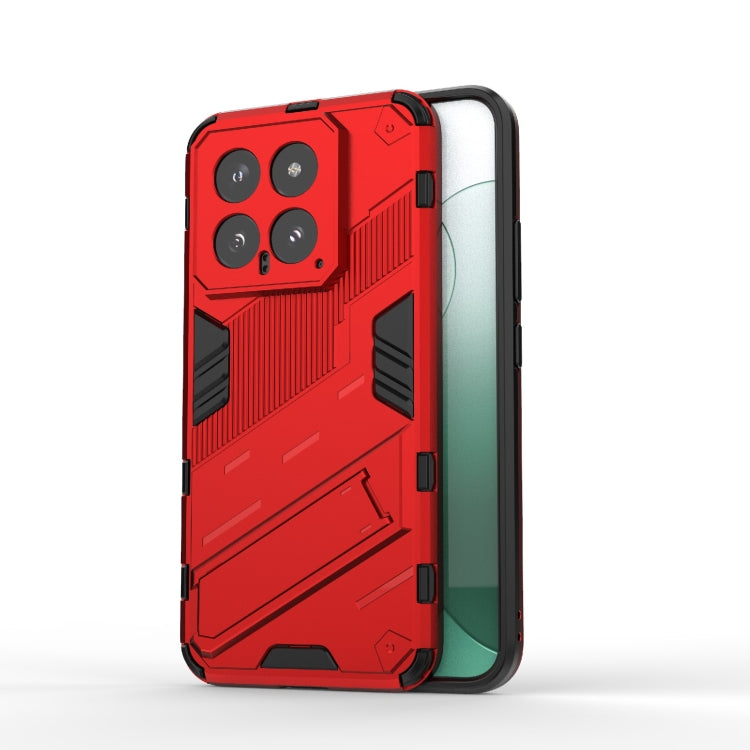 For Xiaomi 14 5G Punk Armor 2 in 1 PC + TPU Phone Case with Holder(Red) - 14 Cases by PMC Jewellery | Online Shopping South Africa | PMC Jewellery | Buy Now Pay Later Mobicred