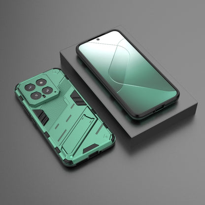 For Xiaomi 14 5G Punk Armor 2 in 1 PC + TPU Phone Case with Holder(Green) - 14 Cases by PMC Jewellery | Online Shopping South Africa | PMC Jewellery | Buy Now Pay Later Mobicred