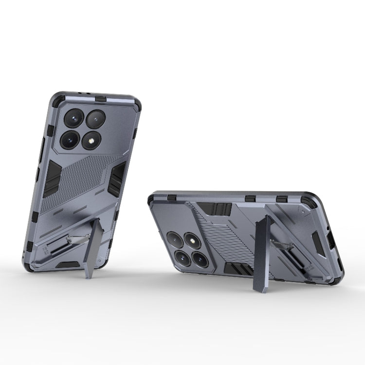 For Xiaomi Redmi K70 5G Punk Armor 2 in 1 PC + TPU Phone Case with Holder(Grey) - K70 Cases by PMC Jewellery | Online Shopping South Africa | PMC Jewellery | Buy Now Pay Later Mobicred