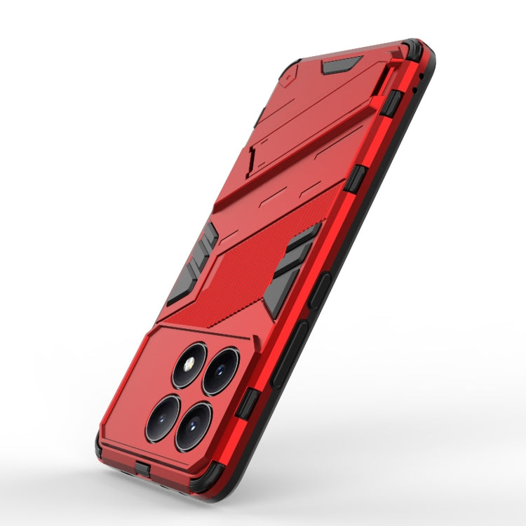 For Xiaomi Redmi K70E 5G Punk Armor 2 in 1 PC + TPU Phone Case with Holder(Red) - K70E Cases by PMC Jewellery | Online Shopping South Africa | PMC Jewellery