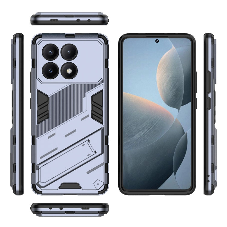 For Xiaomi Redmi K70E 5G Punk Armor 2 in 1 PC + TPU Phone Case with Holder(Grey) - K70E Cases by PMC Jewellery | Online Shopping South Africa | PMC Jewellery | Buy Now Pay Later Mobicred