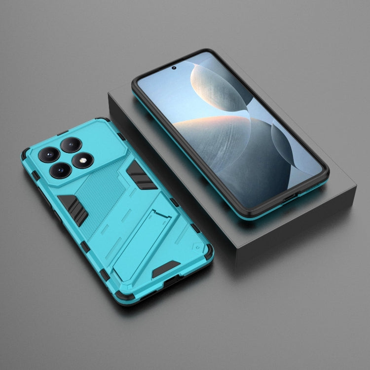 For Xiaomi Redmi K70E 5G Punk Armor 2 in 1 PC + TPU Phone Case with Holder(Blue) - K70E Cases by PMC Jewellery | Online Shopping South Africa | PMC Jewellery | Buy Now Pay Later Mobicred